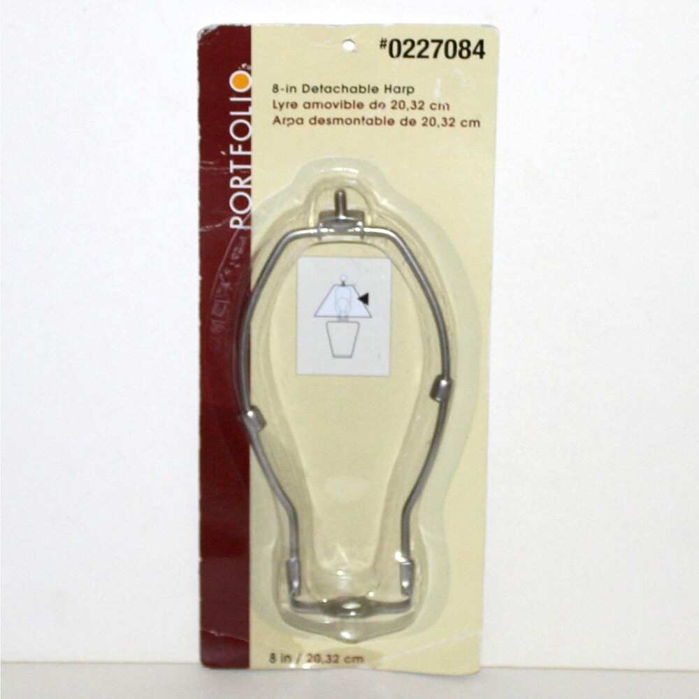 Portfolio Lamp Harp 8” NEW metal brass finish standard saddle parts